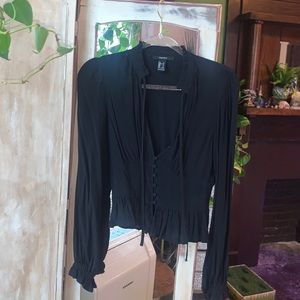 Forever 21 Black Corset Blouse